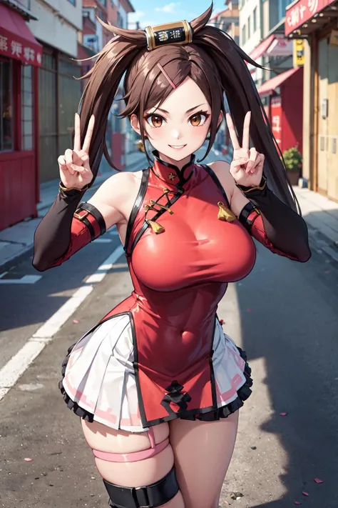 NSFW, masterpiece, standing insanely hot (woman 1) using sexy ((((bunny suit)))), ((((cute pose)))), (thin thigths), (fear expression), blushed face, amber eyes, brown hair, medium boobs, hair tied with a red ribon, bunny ears, abdomen, tights