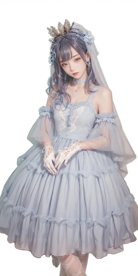 ((best quality)),absurdres,(ultra high res),(photorealistic:1.6), octane render,(hyperrealistic:1.2), (photorealistic face:1.2), pretty woman, white and blue dress, strapless, white hat, headwear, strapless dress, multicolored hair, blue neckwear, black footwear, standing, naughty face, perfect female body, (realistic:1.7), (8k), (Masterpiece), (realistic skin texture), (soft lighting),(beautiful eyes:1), <lora:coser:0.88>