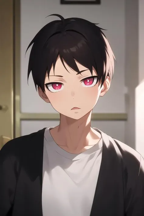masterpiece, best quality, high quality, 1boy, solo, male focus, looking at viewer, upper body, <lora:kusakabe_shinra:0.70>, kusakabe_shinra
