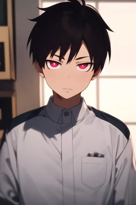 masterpiece, best quality, high quality, 1boy, solo, male focus, looking at viewer, upper body, <lora:kusakabe_shinra:0.70>, kusakabe_shinra