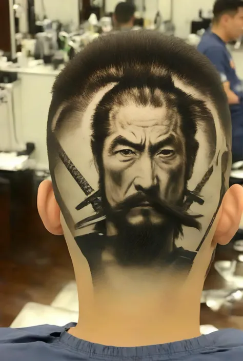 <lora:PE_BackOfHead_Haircut:1> PEHairCut, haircut, back of the head,
mythical samurai, holding swords, legendary swordsman