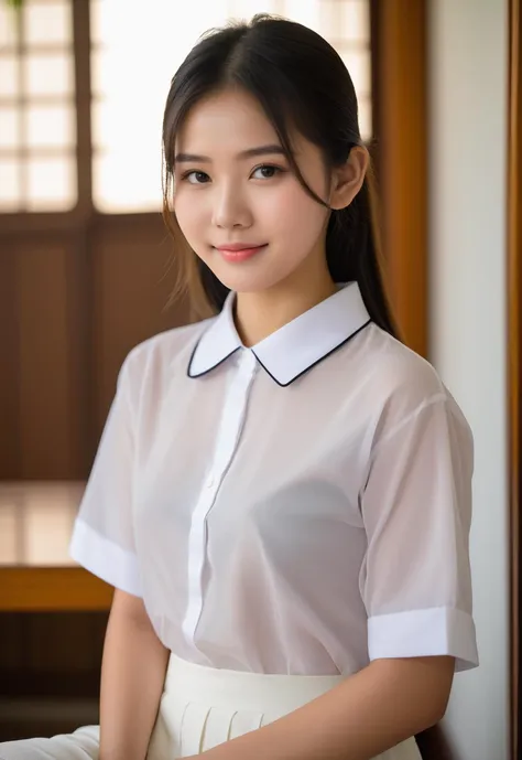 https://s.mj.run/k50NEGi2U7U A 18 year old Thai girl looks good at home and has social status. Studying at a convent school in Bangkok, white skin, full body photo