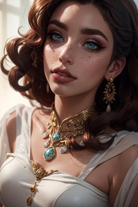 award-winning photography, ultra realistic, 1girl, esmeralda, matte eyeshadow, eyelashes, eyeliner, ultra glossy lipstick, (pouty lips:1.2), makeup, freckles, blush, (skindentation), detailed clothes, beautifully detailed woman, extremely detailed eyes and face, beautiful detailed eyes, full body shot, (bokeh, UHD, HDR, highres, ultra detailed, intricate details, textural effects, absurdres, masterpiece, 8k:1.2),  <lora:esmeraldaDisney_v20Final:0.6>