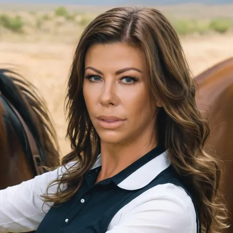 a photo of alexis fawx, ohwx woman, riding a horse, brown hair, best quality, detailed skin, fine details, <lora:alexisfawx_SDXL:0.8>