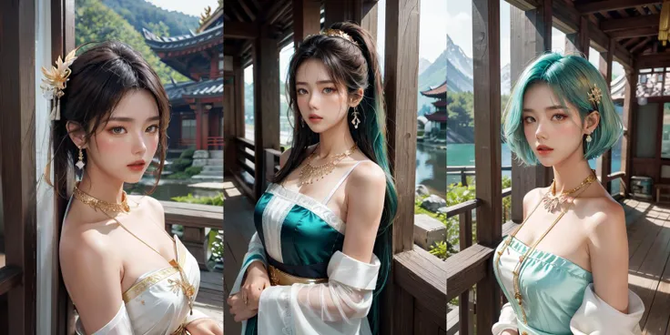 (otherworldly), highly insanely detailed, masterpiece, top quality, best quality, highres, 4k, 8k, RAW photo, (very aesthetic, beautiful and aesthetic), 1girl, Tower13_Gizelle,
BREAK
1girl, detached sleeves, bare shoulders, chinese clothes, (hair ornament:1.35), jewelry, earrings, lantern light, face focus, ribbon_trim, (looking at viewer:1.25), nontraditional miko, long sleeves, thick lips, hands on lips, east asian architecture, upper body, (thai temple background:1), (gold necklace:1.2), chinese traditonal dress, <lora:ThaidollArunee_v1A:0.7>,
BREAK
(long-shot ruins, building, window frame, cracked window, wall corner, upturned, abandoned, metal, industrial, fence, moody, cracked mud, urban, canalside:1.2),
BREAK
__lazy-wildcards/prompts/hair__,
__lazy-wildcards/dataset/background-color__,
âââ