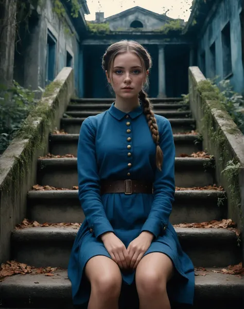 1917 ordinary 18 year old cute serial killer girl sitting on stairs of an abandoned villa of georgian age. ((freckles)), ((scars)), black braided ponytail, blood on hands, surrounded by large dark trees. ominous mood, as if a murder were about to happen. (((spooky person in the background))), ((blood spotted arms))
highly detailed, high budget, bokeh, cinemascope, moody, epic, gorgeous, blue eyes, perfecteyes, (cute a and cinematic futuristic and view view and very god video a:1.1), beautiful delicate delighting girl from golden detailed planet ,
a trending city photo of unreal universe depiction, (Intricate, abstract, patterns), meditative, highly detailed patterns, Trending on Artstation, Dramatic background by John berkey, , War, World War I, single shot, highly detailed