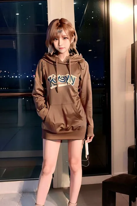 1girl, (ulzzang-6500:0.725), kpop idol, best quality, (photorealistic:1.2), (hair ornament:1.35), depth of field, detailed face, (looking at viewer:1.25), shiny skin, smile, game cg, east asian architecture, blurry background, (full body:1.2),1girl, higuchi madoka, idolmaster shiny colors, brown hair, short hair, hairpin, black hoodie, skirt, (bokeh), <lora:characterMadoka_v10:0.6>, <lora:koreanDollLikeness_v10:1>