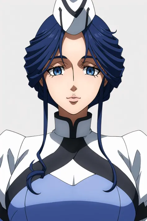Simple White Background,
a hat on her head,a blue dress on her body and a white shirt,
<lora:Parstai_Kousa_UrdrHunt-KK77-V1:0.7>,
blue hair,Blue eyes,Bangs, long hair,
<lora:Oda_Non_Style-KK77-V2:0.3>,<lora:more_details:0.1>,
1 girl, 20yo,Young female,Beautiful Finger,Beautiful long legs,Beautiful body,Beautiful Nose,Beautiful character design,
perfect eyes, perfect face,expressive eyes,perfect balance,
looking at viewer,(Focus on her face),
closed mouth, (innocent_big_eyes:1.0),(Light_Smile:0.3),
official art,extremely detailed CG unity 8k wallpaper,
perfect lighting,Colorful, Bright_Front_face_Lighting,White skin,(masterpiece:1.0),(best_quality:1.0), ultra high res,4K,ultra-detailed,
photography, 8K, HDR, highres, absurdres:1.2, Kodak portra 400, film grain, blurry background, bokeh:1.2, lens flare, (vibrant_color:1.2),professional photograph,
(Beautiful,large_Breasts:1.4), (beautiful_face:1.5),(narrow_waist),