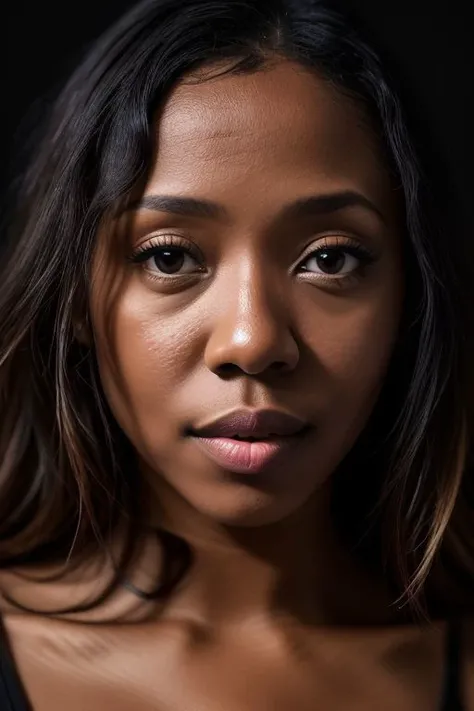 DEN_jossanova_SG,
(headshot:1.2) portrait on a (plain black background:1.2), (headshot:1.2), (face focus:1.1), (facing the camera:1.2), Head in the centre, (eye contact:1.3), (intense stare:1.1), mouth open, (facing straightforward:1.2), (forward facing:1.1), Head, face, Head focus, Head tilted down, looking slightly up at the camera,
bokeh, f1.4, 40mm, photorealistic, raw, 8k, textured skin, skin pores, intricate details <lora:epi_noiseoffset2:1>, epiCRealism