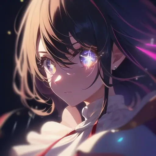 (glowing eyes:1),sparkling eyes, <lora:HoshinoAi_v9-000007:1>,( upper body:2) ,  <lora:ç¼ç:0.5> ,glamourous,  drop of water, Light Shafts, stage,, original,Master paintings,perfect,Highest quality,ultra-high definition,masterpieces,8k,delicate face,cinematic lighting,beautiful,(((best quality))),detailed face,((detailed eyes)),dynamic angle,Master painting,exquisite,