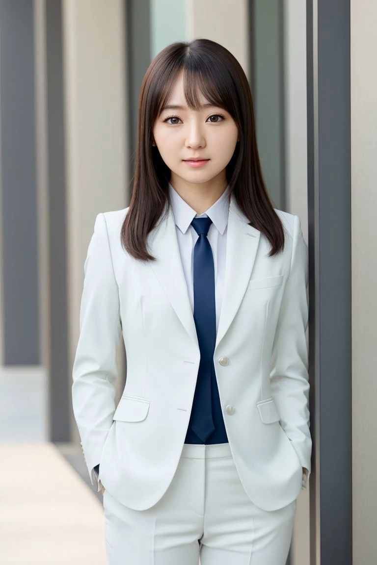 <lora:ayana_nishinaga_obj20:0.3>, ayana_nishinaga, business suit, pants, perfect face, (contact iris: 1.1), pale skin, skin pores , depth of field