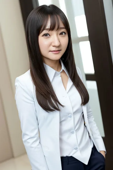 <lora:ayana_nishinaga_obj20:0.3>, (ayana_nishinaga: 1.3), business suit, pants, perfect face, (contact iris: 1.1), pale skin, skin pores , depth of field