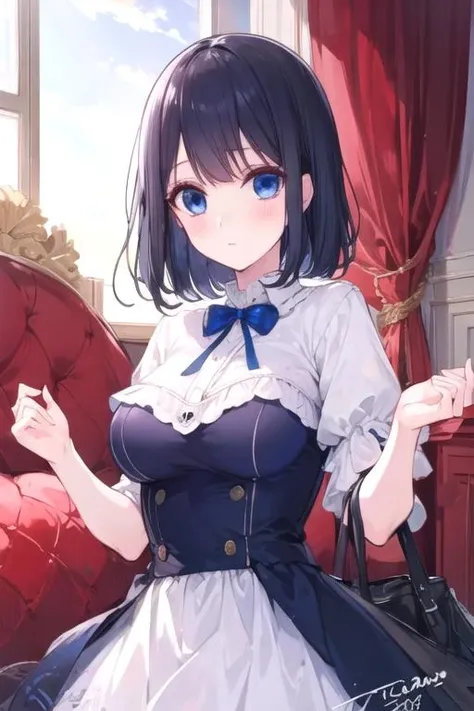 masterpiece, best quality, sketch, 1girl, solo, looking at viewer, , , , , <lora:misaki_takasaki:0.66>, misaki_takasaki, black hair, blue eyes, embroidered, , grimdark, 12k resolution
