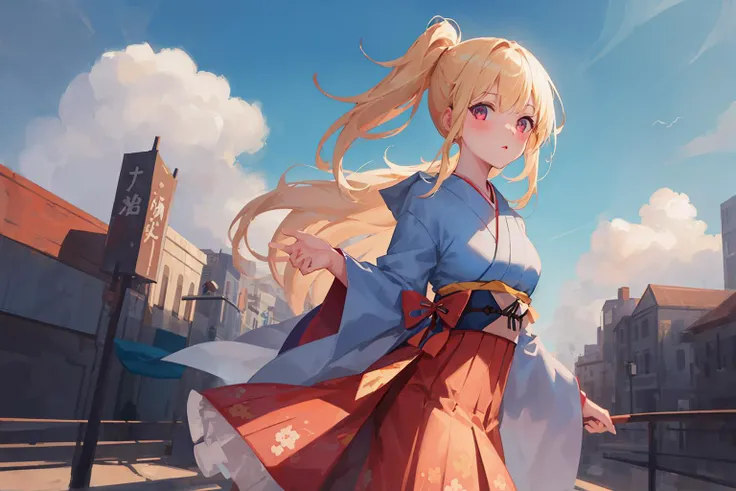 ((((ultra illustrated style:1.0)))),best quality,best animated,masterpiece,ray tracing, global illumination,Taisho's romantic,1girl, solo,cowboy shot,looking at viewer, outdoors,
<lora:Taisho's romantic-000006:0.9>