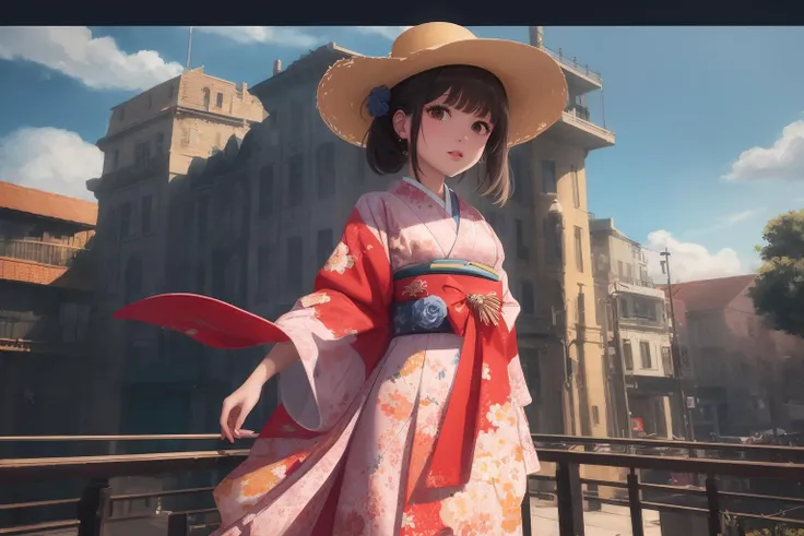 ((((ultra illustrated style:1.0)))),best quality,best animated,masterpiece,ray tracing, global illumination,Taisho's romantic,1girl, solo,cowboy shot,looking at viewer, outdoors,
<lora:Taisho's romantic-000006:0.7>