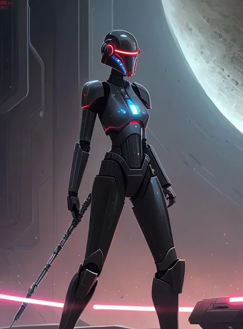 B1-series battle droid from star wars, battlefield, ethereal, black, stunning, royal vibe, highly detailed, digital painting, Trending on artstation , HD quality,artgerm, by Ilya Kuvshinov