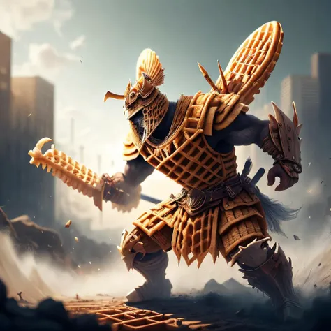 <lora:WaffleStyle:1.0> WaffleStyle warrior