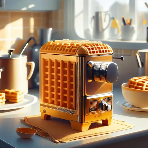 <lora:WaffleStyle:1> WaffleStyle toaster made out of waffle