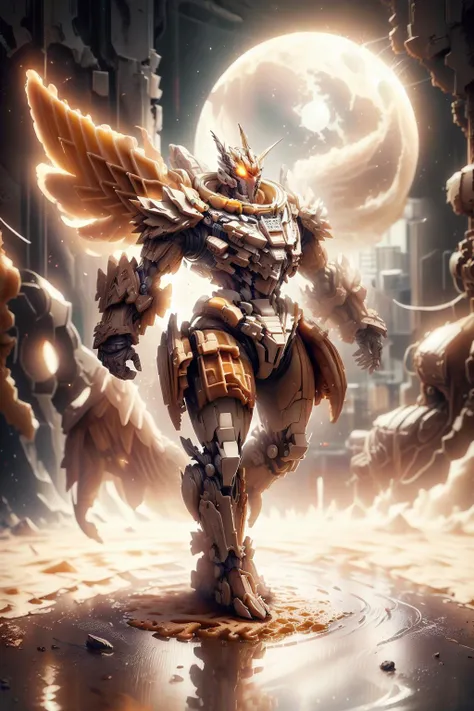 (8k,best quality, masterpiece:1.2),physically-based rendering,tyndall effect,surface reflection,metallic luster,looking at viewer,Steadicam Shot,
<lora:WaffleStyle:1>,WaffleStyle,mecha,full body,solo,glowing,armor,large wings,planet,space,moon,
<lora:StealthMecha:0.5>,<lora:WhippedCreamTopStyle SWF:0.4>,WhippedCreamTopStyle,<lora:SemlaStyle:0.3>,SemlaStyle,