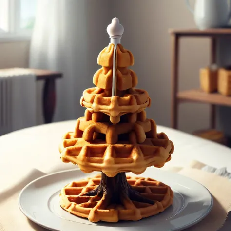 <lora:WaffleStyle:0.8> WaffleStyle tree made out of waffle