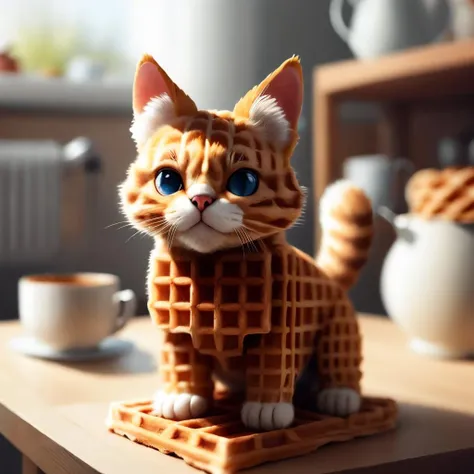 <lora:WaffleStyle:1> WaffleStyle cat body made out of waffle