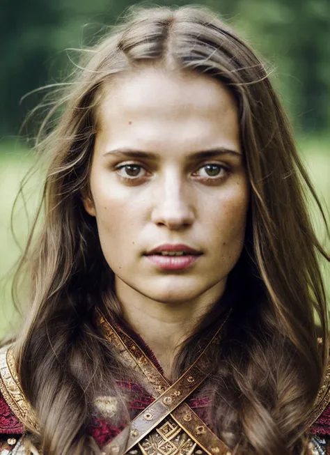 analog style, modelshoot style, A stunning intricate full color portrait of (sks woman:1) as (viking warrior), (barbarian), epic character composition, by ilya kuvshinov, alessio albi, nina masic, sharp focus, natural lighting, subsurface scattering, f2, 35mm, film grain, <lora:locon_aliciavikander_v1_from_v1_64_32:1.25>