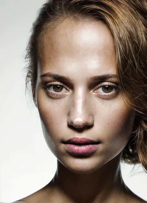 portrait of sks woman, epic (photo, studio lighting, hard light, sony a7, 50 mm, matte skin, pores, colors, hyperdetailed, hyperrealistic), <lora:locon_aliciavikander_v1_from_v1_64_32:1.25>