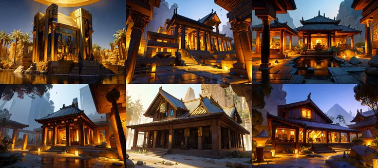 (otherworldly, otherworldly atmosphere, otherworldly appearance), highly insanely detailed, masterpiece, top quality, best quality, highres, 4k, 8k, RAW photo, ((ancient egyptian theme:1.2)),
vivid colors, <lora:ZHANG_20240205213318-000020:0.5>,
Homestay, Resort, Guest House, (fantasy world)