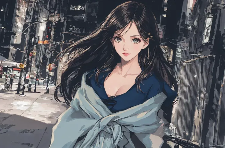 (photo above the waist:2.0) ,(caucasian:1.3) look, (sharp:1.2), ultra high res, ultra-detailed, textile worker, professional lighting, radiosity, physically-based rendering, (detailed pretty face), (extremely detailed eyes and face), (symmetrical mouth), (symmetrical eyes) , (detailed eyebrows), (extremely detailed eyes), (detailed beautiful lips), (symmetrical lips), light on face, ((city clothes)), ((blue eyes)), ((flower hair pin)), the shirt is really (tight:1.5)