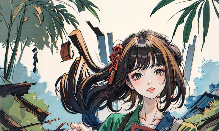 ((masterpiece)),(((best quality))),illustration,1girl,stand on the grass <lora:GenshenImpactYoimiya_10:.8>