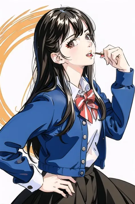 (masterpiece:1.5), (highly detailed:1.5), (realistic art:0.5), (1girl:1.2),
solo,HDR,UHD,64K,

[(white background:1.5),::5],

(illustration:1.2),
(front Photo:1.2), blunt bangs,
(long hair:1.25),
black hair,
black school uniform, student clothes,
clear eyes,
short sleeve,

[<lora:emotionPuppeteerLora_v2Lora:0.8>:0.25],
[{ smiling mouth | screaming mouth | breathing mouth | kissing mouth | snarling mouth | gnashing mouth }:0.25],
[{ seething eyes | grieving eyes | widening eyes | glaring eyes | pleasing eyes }:0.25],