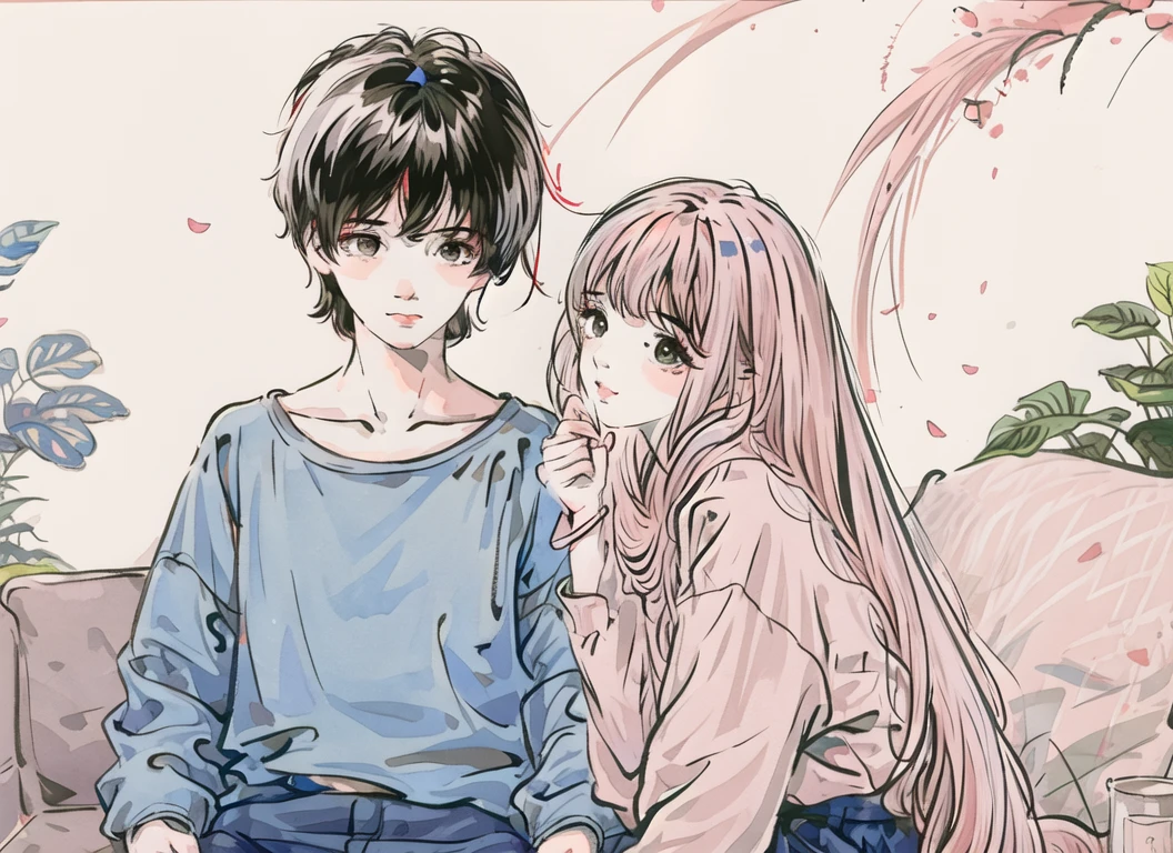 1girl and 1boy, sitting,
AND 1girl and 1boy,sitting, tea,(1boy short white hair:1.2) , <lora:Moxin_10:0.5>
AND 1gir and 1boy,sitting, tea,(1girl long pink hair:1.2) , <lora:fashionGirl_v47:0.5>