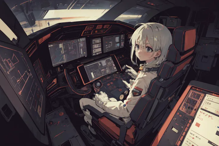 (1girl:1.1) wearing a (spacesuit:1.15), white cargo pants, (ugh, wtf do these buttons do:1.3), inside the cockpit of a (futuristic spaceship:1.1), sitting in the captains chair, (intricate control panels:1.3), (gleaming metal:1.1), surrounded by many buttons and dials and gauges, (confused:1.3), (worried expression:1.1), (nervous:1.1), concerned, beautiful 8k wallpaper, highly advanced, (sleek design:1.3), intricate, highres, superb, 8k wallpaper, extremely detailed, intricate