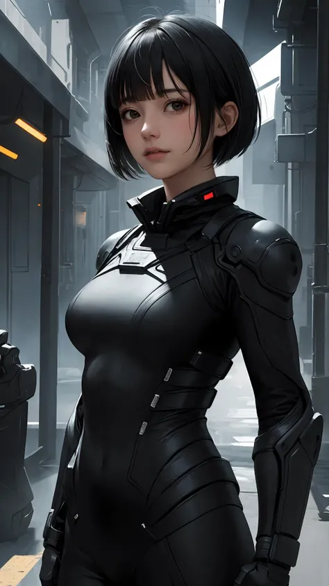 (masterpiece), (best quality), looking at viewer, character on front,
lady, light black eyes, outdoors, fringe, (natural wavy:0.9),
cinematic, (science fiction:1.2),
{Long hair|Shaggy cut|ponytail|pixie cut|top knot|updo|Undercut}, cowboy shot, (black theme),