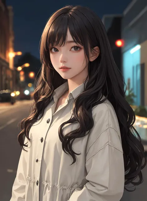 (masterpiece:1.2), (best quality:1.2), night, (looking at viewer), bright skin,
outdoors, fringe,
long hair, (wavy hair),