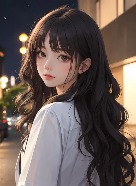 (masterpiece:1.2), (best quality:1.2), night, (looking at viewer), bright skin,
outdoors, fringe,
long hair, (wavy hair),