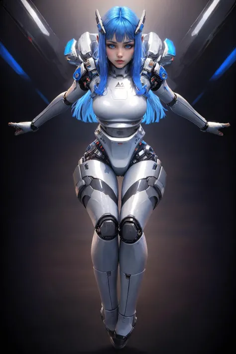 (masterpiece) (high Res), (((robot))), (Perfect face), (perfect anatomy), robot woman with a robotic head, in super tight clothes, (full body nun outfit), (mini skirt), happy, ((glowing screen face)), big breast, narrow mechanical waist, wide hips, thick thighs, metal body, black high heels, (robot girl), ((solo)), ((alone))