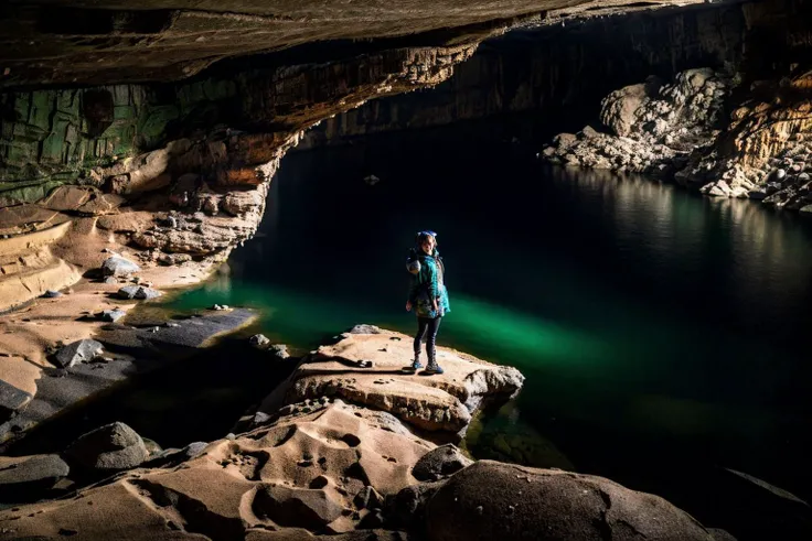 <lora:sondoong-000010:0.7>, cave, sondoong, forest, plant, ((from above)),
1girl, a stunning photo with beautiful saturation, ((far shot)), ultra high res,(realistic:1.4)),deep shadow,(best quality, masterpiece), pale skin, dimly lit, shade, flustered, blush, highly detailed, ((full body:1.3)), skinny, BREAK depth of field, film grain, wrinkled skin, looking at viewer, knee, warm smile, ((cave adventure costume)),, (masterpiece,best quality:1.5)