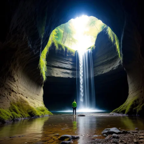 (1man), exploring forest, <lora:sondoong-000010:0.7>, cave, sondoong, forest, plant, waterfall, inside cave, BREAK depth of field, landscape (masterpiece,best quality:1.5), <lora:add_detail:1>,, (masterpiece,best quality:1.5), ultra realistic,32k,RAW photo,(high detailed skin:1.2), 8k uhd, dslr, soft lighting, high quality, film grain,, (masterpiece,best quality:1.5), ultra realistic,32k,RAW photo,(high detailed skin:1.2), 8k uhd, dslr, soft lighting, high quality, film grain