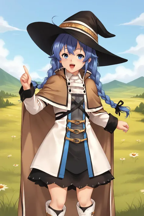 <lora:IrotsuyaP:1>Irotsuya, <lora:РокÑи ÐигÑÑÐ´Ð¸Ñ Ð±ÐµÐ·ÑабоÑÑнй(roxy migurdia,blue eyes,blue hair,twin braids,small breasts(Ñм одежда):1> roxy migurdia,blue eyes,blue hair,twin braids,small breasts,witch hat,black hat,brown cloak, brown capelet,white dress,white boots
Ðдежа ÑмÑандаÑÑанÑ: ahoge,white dress,long sleeves,white boots, Score_9, Score_8_up, Score_7_up, Score_6_up, Score_5_up, Score_4_up, BREAK,1girl in full growth, best quality, masterpiece, ultra-detailed, high quality,good quality,1 girl,(master piece,high resolution, ultra detailed,8K,16K),look at viewer