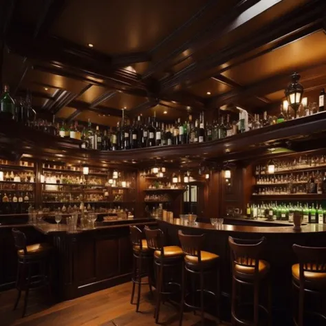 <lyco:Irish_style_interior_design_Sa_May:1.0> Irish style interior design of bar
