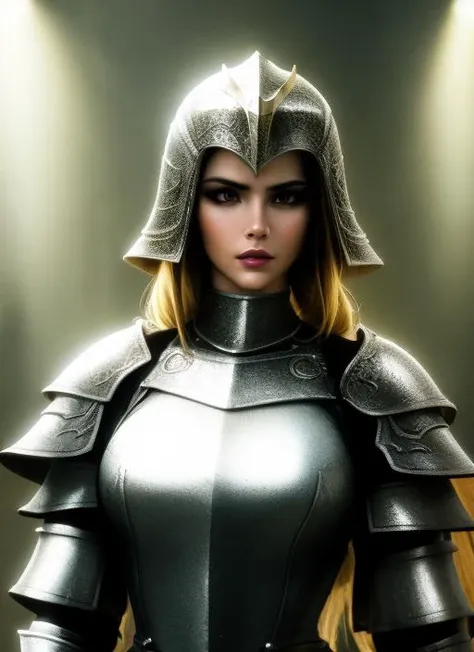 1girl, action scene, (upper body:1.2) portrait of (beautiful paladin princess:1.2) with (paladin hammer in her hands:1.1), (ivory skin_color:1.2), beautiful face, (blonde braided hair:1.2), (lips:1.1), yellow eyes, athletic, (wide hips:0.9), (thick thighs:0.9), (short white skirt:1.2), (light leather armor:1.2), (black corset:0.9), frills, golden atmosphere, medieval, fantasy, hdr, volumetric lighting, cinematic lighting and shadows, very detailed, cinematic, tall, <hypernet:sxz-snyderstyle-v1-850:1.0>