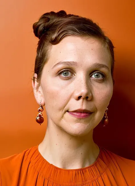 portrait of ((sks woman)) , by Ansel Adams, <lora:lora-small-maggie-gyllenhaal-v1:0.7> <lora:locon_maggiegyllenhaal_v1_from_v1_64_32:0.6>, supermodel, portrait of ((sks woman)) by Flora Borsi, style by Flora Borsi, bold, bright colours, orange Mohawk haircut, ((Flora Borsi))