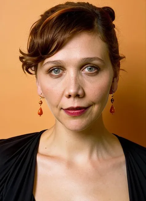portrait of ((sks woman)) , by Gregory Crewdson, <lora:lora-small-maggie-gyllenhaal-v1:0.7> <lora:locon_maggiegyllenhaal_v1_from_v1_64_32:0.6>, supermodel, portrait of ((sks woman)) by Flora Borsi, style by Flora Borsi, bold, bright colours, orange Mohawk haircut, ((Flora Borsi))