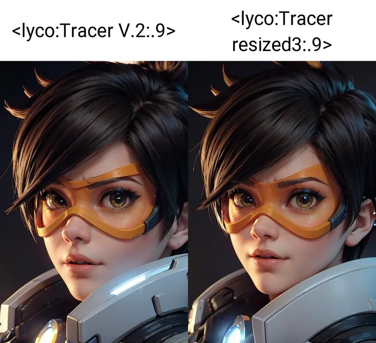 portrait of tracer, close up, 3d, CGI, Render, realistic, realism, photorealism, photo-realistic, high contrast, (photorealistic:1.4), (perfect female figure), 8k high definition detailed realistic, (best quality, masterpiece:1.2), photon mapping, radiosity, physically-based rendering, best quality, highly detailed, 1girl,tracer (overwatch) , brown jacket,dark brown spiky hair, orange leggings, bodysuit (tracerow), futuristic city background , (visor, googles), , <lyco:Tracer V.2:.9>