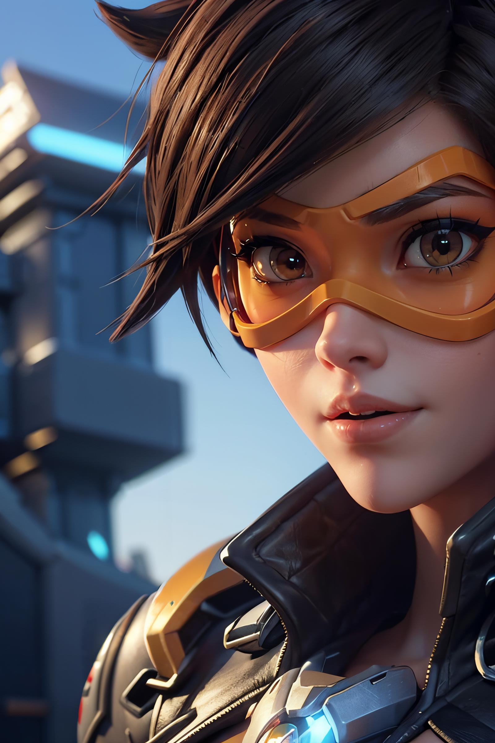A close up of a woman in a helmet and goggles - SeaArt AI