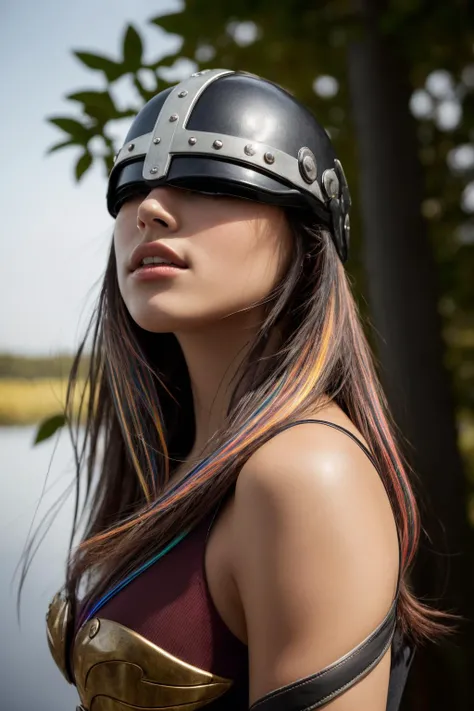 <lora:ANIME_angewomon_aiwaifu:1> anime_angewomon_aiwaifu, aiwaifu, digimon (creature), blonde hair, long hair, 1girl, bare shoulders, helmet
BREAK,
(realistic:1.2)
(photograph), (volumetric lighting:1.1), (dynamic lighting:1.1), (Rembrandt lighting:1.1), real shadows, dark, atmospheric, contrasting colors, Vibrant colors, (hyperrealistic, Vivid colors:1.47), Intricate, High Detail, dramatic, big depth of field, Intricate (wind:1.1) (windy:1.1), perfect feet
(highres:1.3), high resolution, Sharp focus,
BREAK,
(masterpiece:1.2), (ultradetailed:1.1), ultrasharp, (perfect, body:1.1), (realistic:1.3), (real shadow:1.2), photo Fujifilm XT3 ,(perfect body proportions:1.1), by Greg Rutkowski (by Michelangelo), (professional lights:1.3) (professional photography:1.3), in Fantasy Marshlands: A marshland with lush vegetation and pale-colored waters. (character focus:1.1), depth of field, anatomically correct hand, perfect anatomy, ideal limbs, ideal arms, ideal hands <lora:epi_noiseoffset2:0.9> <lora:breastsizeslideroffset:-0.1>