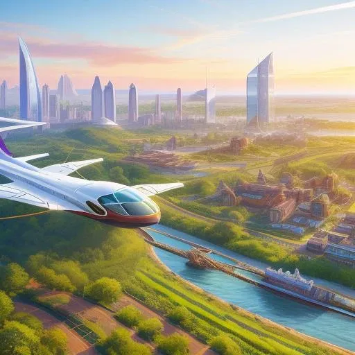flying permaculture mass transit, style_solarpunk, High Detail, Sharp focus, trending on artstation, Digital art,