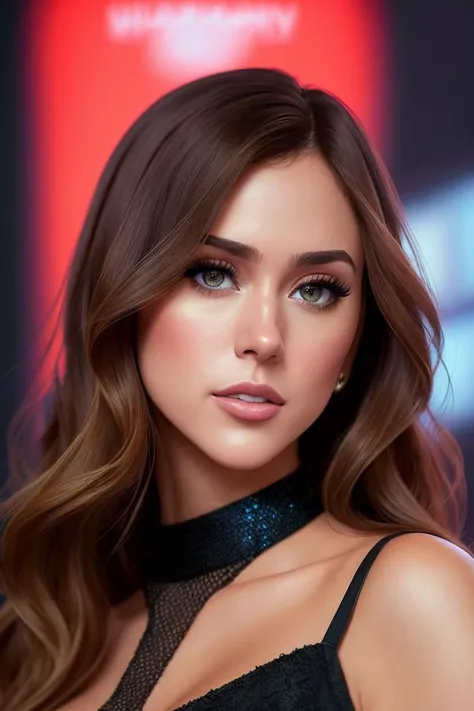 photo of (yan3tgarc1a:0.99), a woman as a tv host, (weatherwoman), (in a tv studio), (presentig a weather forecast), modelshoot style, (extremely detailed CG unity 8k wallpaper), photo of the most beautiful artwork in the world, professional majestic oil painting by Ed Blinkey, Atey Ghailan, Studio Ghibli, by Jeremy Mann, Greg Manchess, Antonio Moro, trending on ArtStation, trending on CGSociety, Intricate, High Detail, Sharp focus, dramatic, photorealistic painting art by midjourney and greg rutkowski, (sexy black dress with neckline), ((looking at viewer)), (detailed pupils:1.3), (modern outfit:1.2)