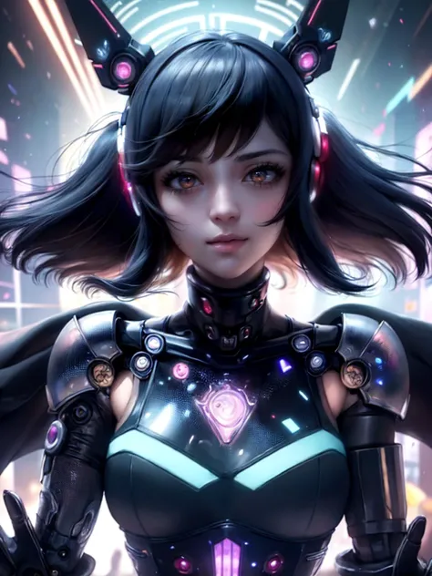 best quality, masterpiece, jp-dscute1-4750 1girl, portrait, solo, upper body, looking up, detailed background, detailed face, (<lora:AdsTech:0.6>, colorful symbols, hologram, scifi,, adstech theme:1.1), intense expression, glass-cyborg, (made of glass:1.1), translucent, colorful, glass construct, fighter, glass armor, mechanical, magical symbols, floating particles, crackling electricity, reflections, battlefield in background, epic atmosphere, <lora:detail_slider_v4:2